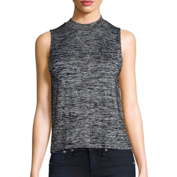 Rag & Bone Gray Mock Neck V Back Cutout Tank Top Size S - Picture 2 of 6
